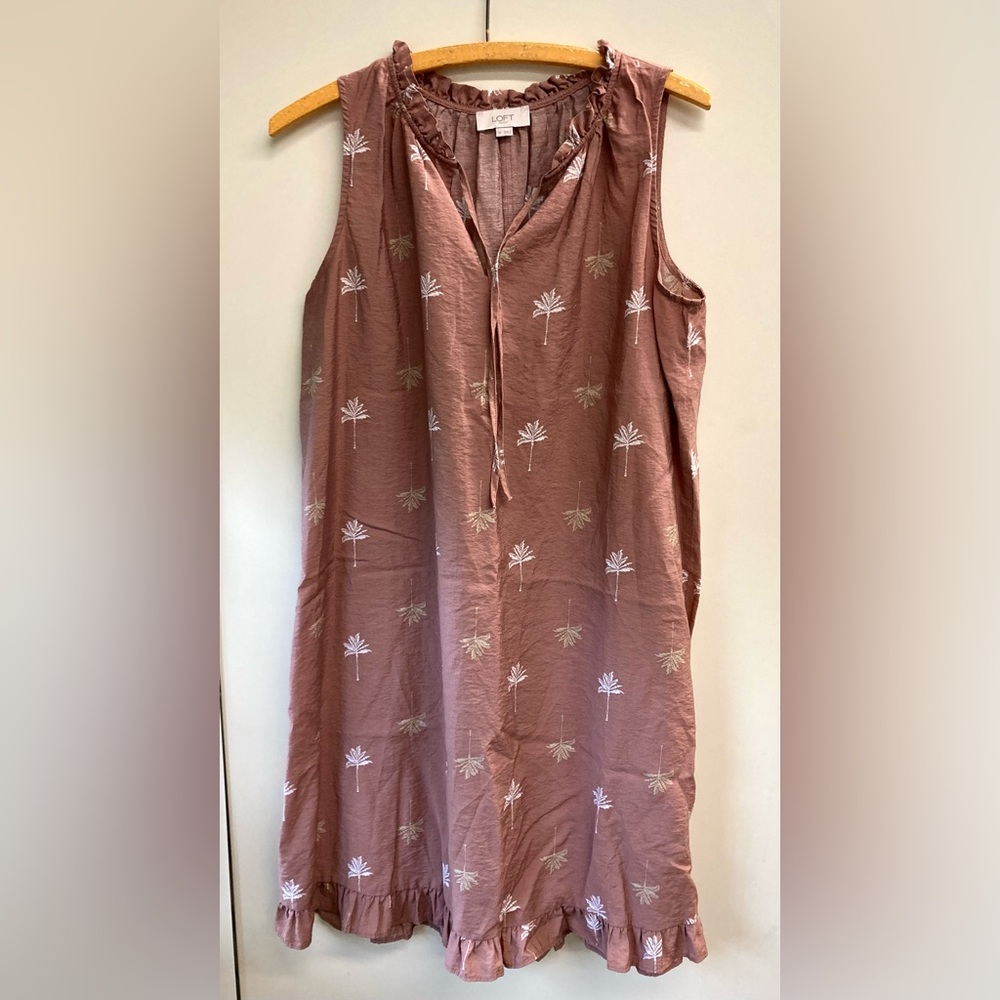 LOFT Midi Dress with Palm Trees